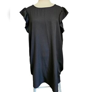 Ruffled Sleeve Dress by SHEIN Curve 4X, black